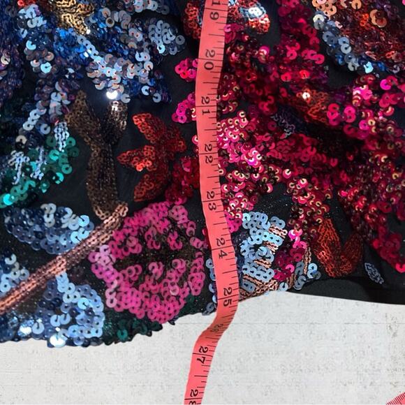 Elliatt Hens Strapless Sequin Minidress Size XL Sparkly Ruffle Feminine HoCo - Picture 8 of 10